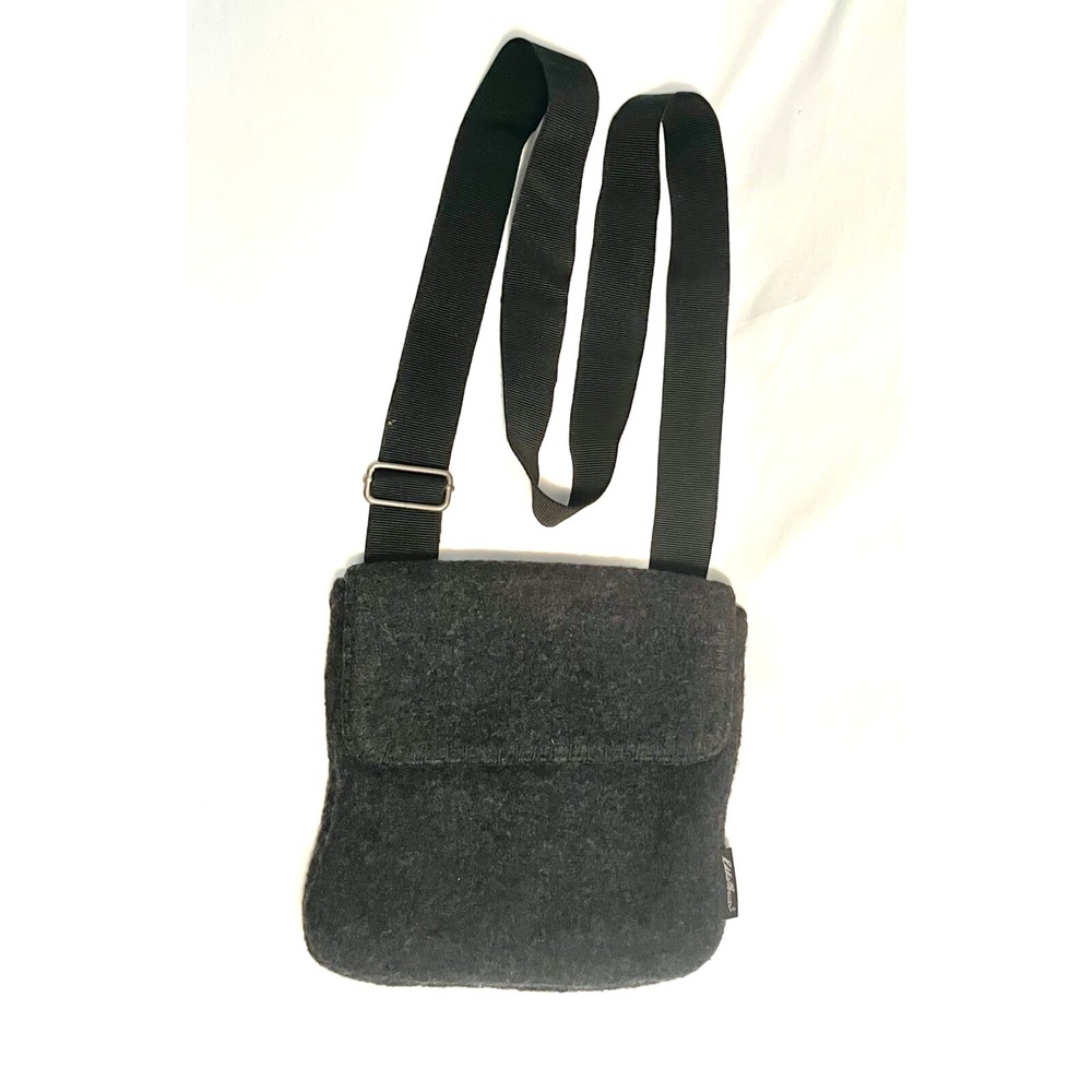 Eddie Bauer Cross Body Bag Gray Wool Blend Shoulder Purse Designer 9 X 9 inches